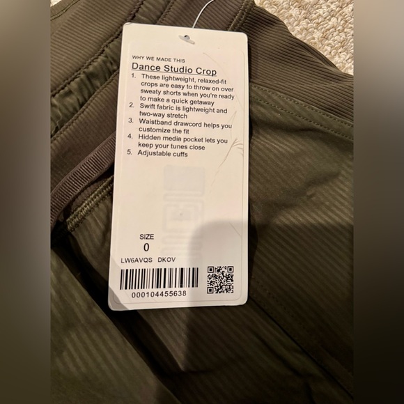 NWT Lululemon Dance Studio crop size 0 Dark Olive jogger pants - Picture 7 of 7